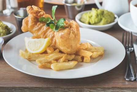 Lunch time fish and chips for £9.95