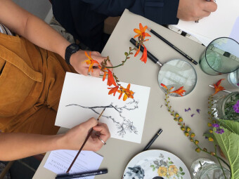 Sarah Humphrey Botanical Ink Drawing Class with Harbour House