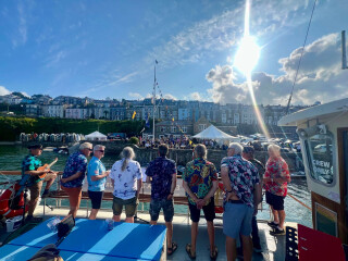 Floating Stage Delights Attendees at Falmouth's Sea Shanty Festival
