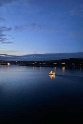 Festive Lights Transform St Mawes Ferry into Christmas Spectacle